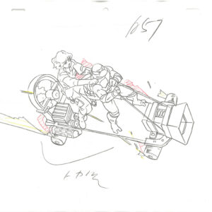 3 TMNT Original Production Drawings - Featuring April & Michelangelo - Image 4