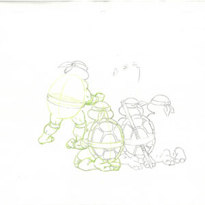 4 TMNT Original Production Drawings - Featuring Leonardo, Donatello, Raphael & Michelangelo - Image 3