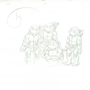 4 TMNT Original Production Drawings - Featuring Leonardo, Donatello, Raphael & Michelangelo - Image 4
