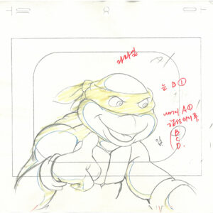 2 TMNT Original Production Drawings - Featuring Michelangelo - Image 3