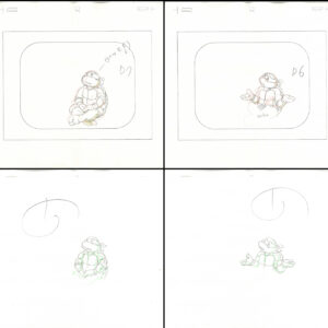 4 TMNT Original Production Drawings - Featuring Michelangelo