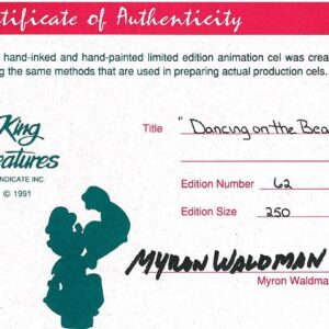 Popeye - SIGNED Myron Waldman Hand-Painted Cel - Dancing on the Beach - Image 3