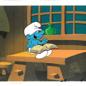 A Smurfs Original Production Cel of Clumsy Smurf with Official Hanna-Barbera Seal