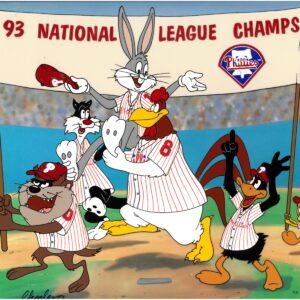 Bugs Bunny- Signed Charles McKimson -Hand Painted MLB 16-Field Cel -Phillies Warner Bros.