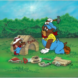 Spike And Tyke L.E. Hand-Painted Cel with MASTER hand-painted background -Signed