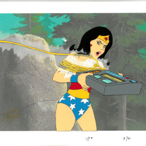 Super Friends Original Production Cel featuring Wonder Woman - Hanna-Barbera Seal (1985)
