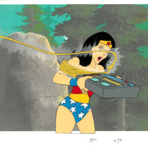 Super Friends Original Production Cel featuring Wonder Woman - Hanna-Barbera Seal (1985)