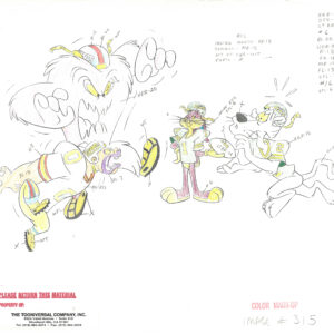 Bugs Bunny- Hand Painted Prototype with Drawing NFL 16-Field Cel -Giants vs Jets- Warner Bros. - Image 3
