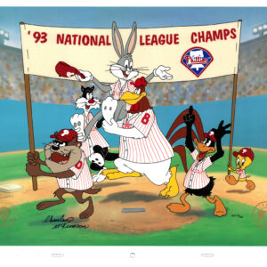 Bugs Bunny- Signed Charles McKimson -Hand Painted MLB 16-Field Cel -Phillies Warner Bros.