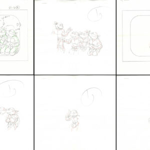 6 TMNT Original Production Drawings - Featuring Leonardo, Donatello, Raphael & Michelangelo