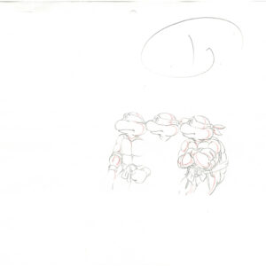 6 TMNT Original Production Drawings - Featuring Leonardo, Donatello, Raphael & Michelangelo - Image 4