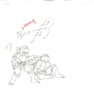 3 TMNT Original Production Drawings - Featuring April, Leonardo, Donatello, Raphael & Michelangelo