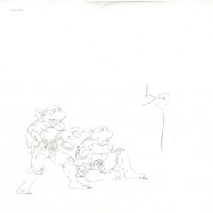 3 TMNT Original Production Drawings - Featuring April, Leonardo, Donatello, Raphael & Michelangelo - Image 4