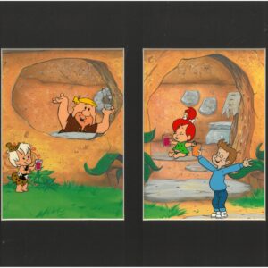 Flintstones - Fruity Fizz - Original Production Cels/Drawings-Barney, Pebbles and Bam Bam