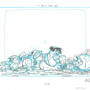 Flintstones -2 Signed Original Fred Production Drawings- Episode Gazoo - Image 3