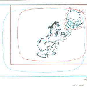 Flintstones -2 Signed Original Fred Production Drawings- Episode Gazoo - Image 3