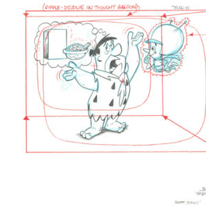 Flintstones -2 Signed Original Fred Production Drawings- Episode Gazoo - Image 3