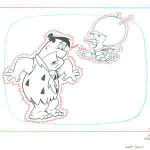 Flintstones -2 Signed Original Fred Production Drawings- Episode Gazoo - Image 3