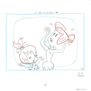 Flintstones -Signed Original Wilma & Pebbles, Production Drawings- Episode Orange