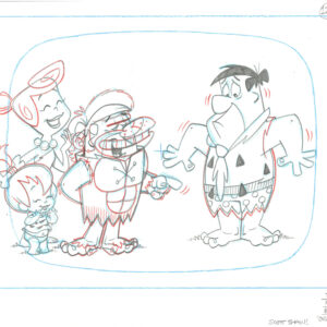 Flintstones -2 Signed Original Fred, Wilma, Pebbles, Barney Production Drawings- Episode Orange - Image 3