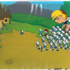 Smurfs Original Multi-Cel Production Set-Up with Official Hanna-Barbera Seal