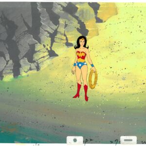 Super Friends Original Production Cel featuring Wonder Woman - Hanna-Barbera Seal (1985)