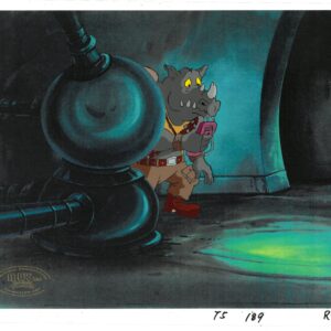 Rocksteady of TMNT Turtles - Original Production Cel with MWS Seal
